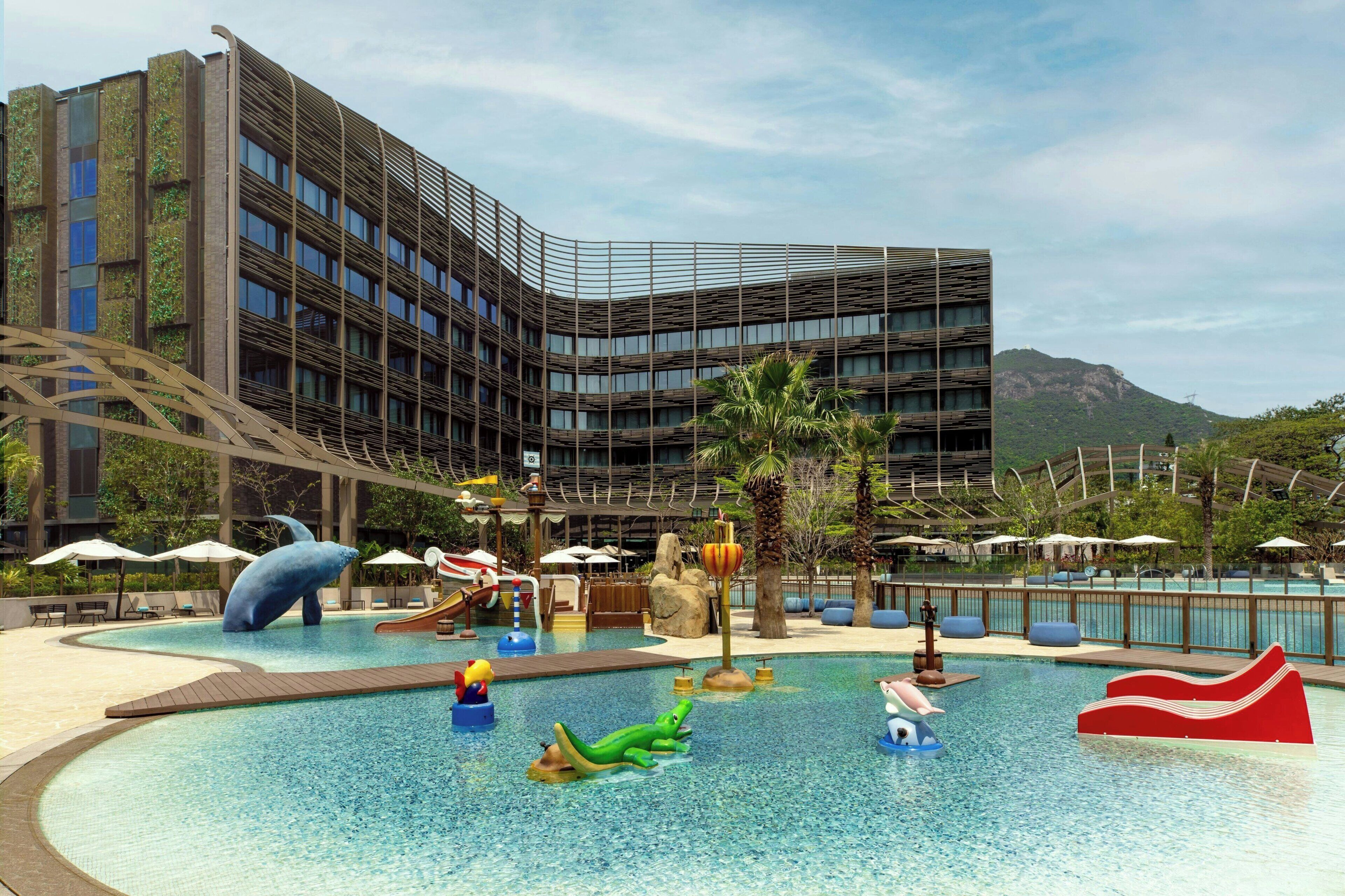 seasonal outdoor pool, open 9:00 am to 7:00 pm, lifeguards on site