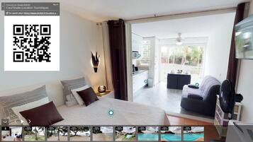 2 makuuhuonetta, silitysrauta/-lauta, ilmainen Wi-Fi, vuodevaatteet