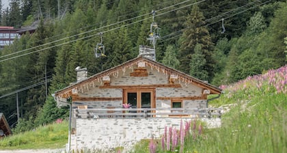 Authentic renovated chalet on the slopes 5 min walk Arc 1600 4 ch 3 bath 12pers