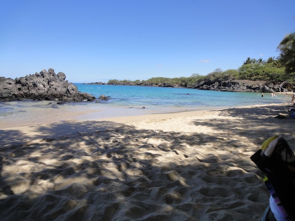Chaises longues, serviettes de plage
