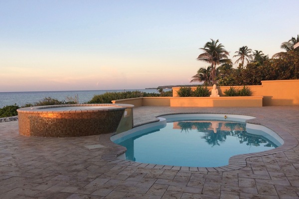 Beautiful pool deck with 26' fresh water pool