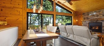 Northwest-style cabin with stunning ocean views & nearby beach access