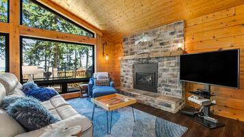 Fernseher, Kamin, Videospiele, Bücher