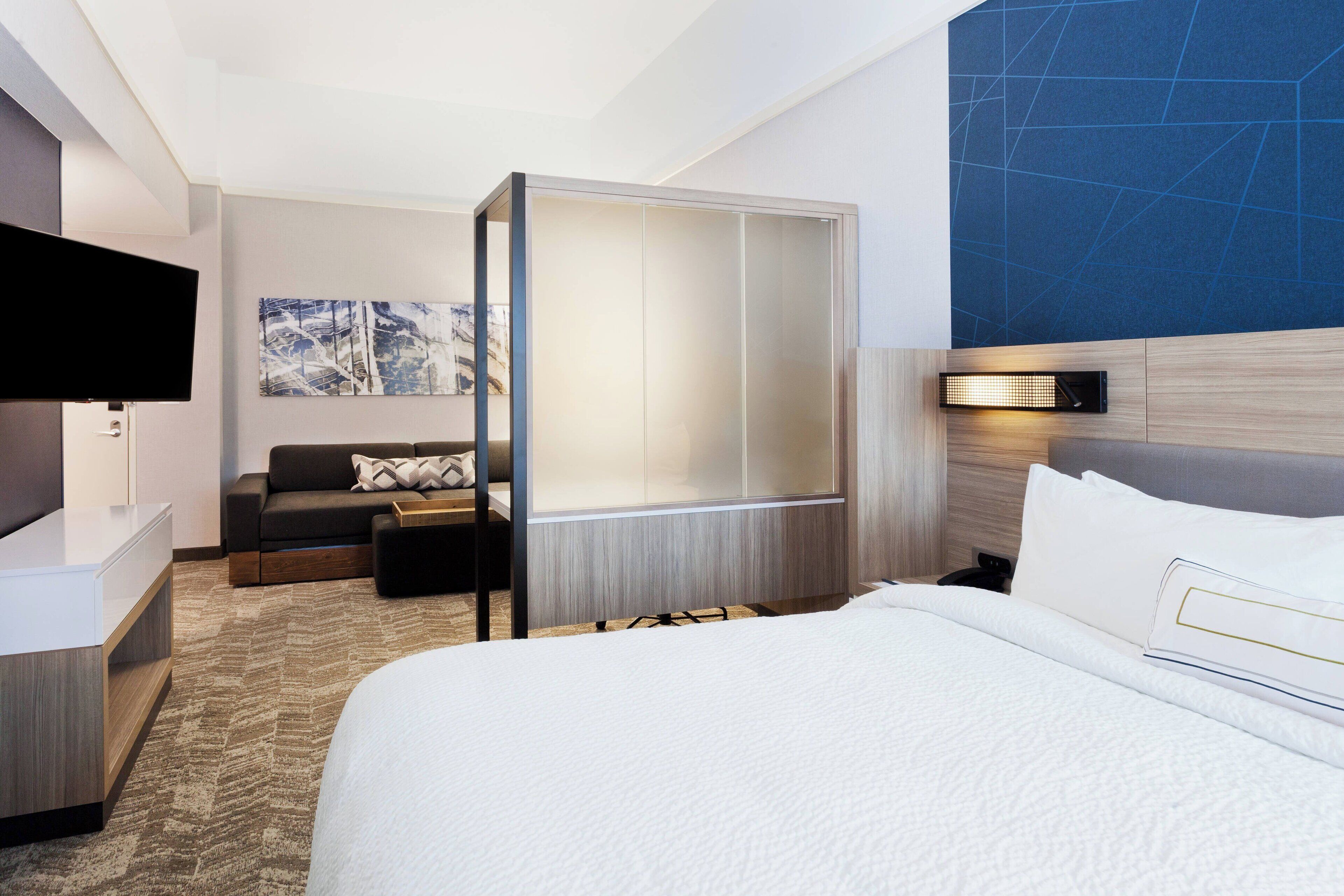 Suite, 1 King Bed with Sofa bed | 1 bedroom, desk, iron/ironing board, free cribs/infant beds