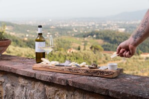 供应早餐和晚餐，意大利菜，花园景观