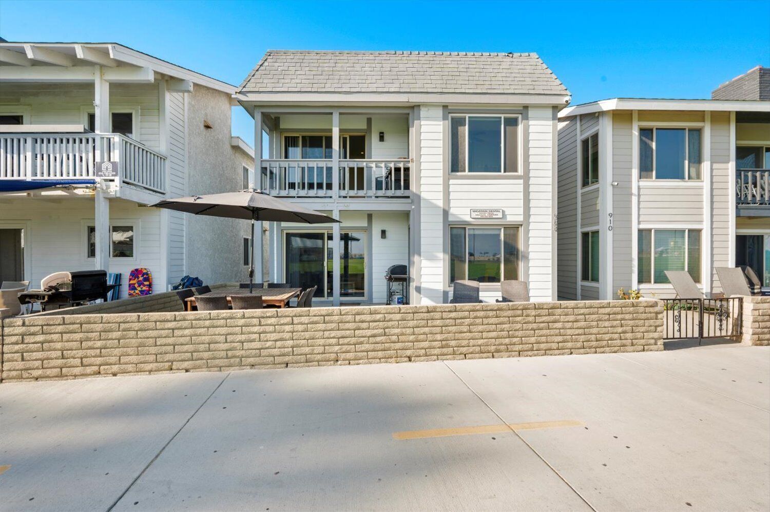 Oceanfront Boardwalk property, Newly remodeled Large patio, Steps to the sand.
