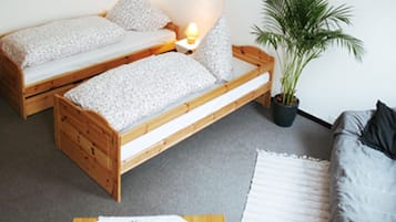 Desk, free WiFi, bed sheets