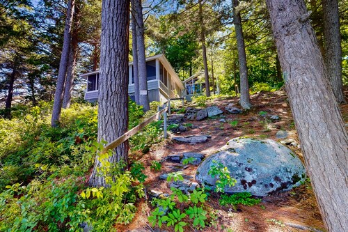 Lakefront cottage with dock, screened porch, & Island in Biscay Pond