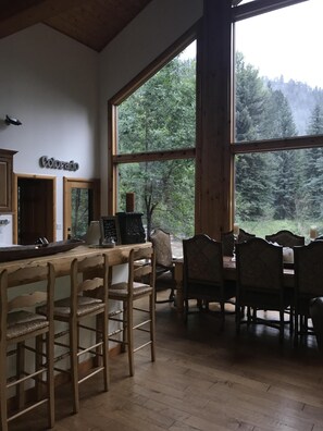 Dining - True Colorado Log home backing to the river (Durango)