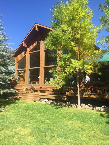 True  Colorado Log home backing to the river