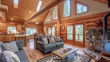 TV connectée, cheminée, lecteur de DVD