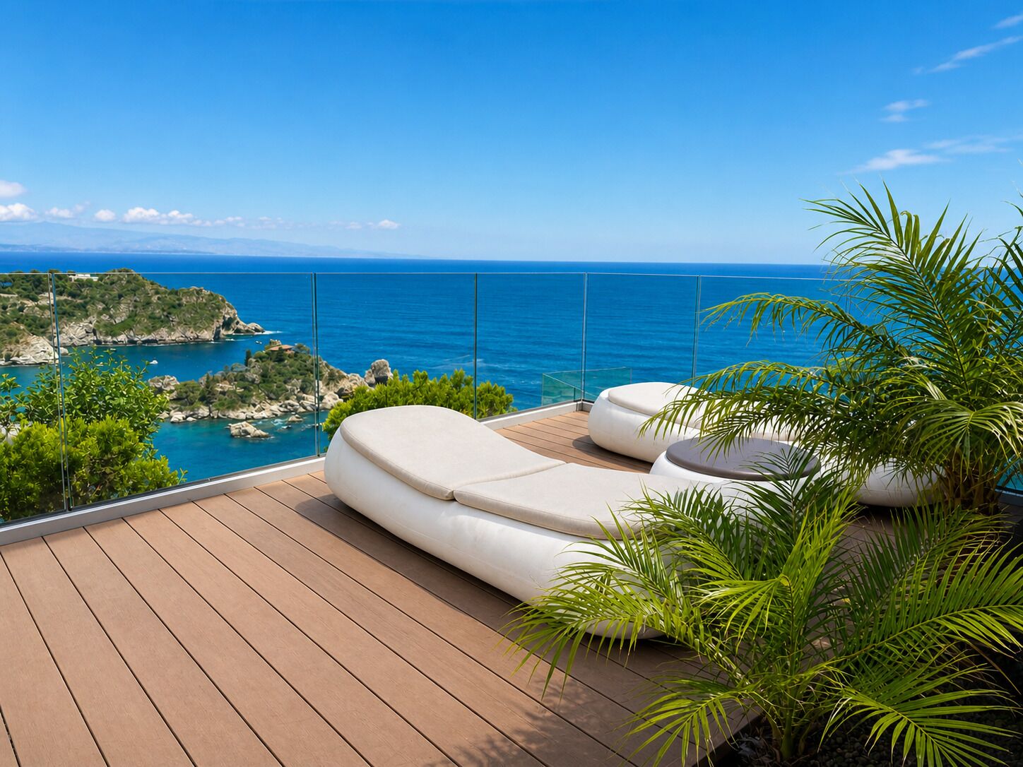 Luxury Apartment, Private Pool, Sea View | Terrace/patio