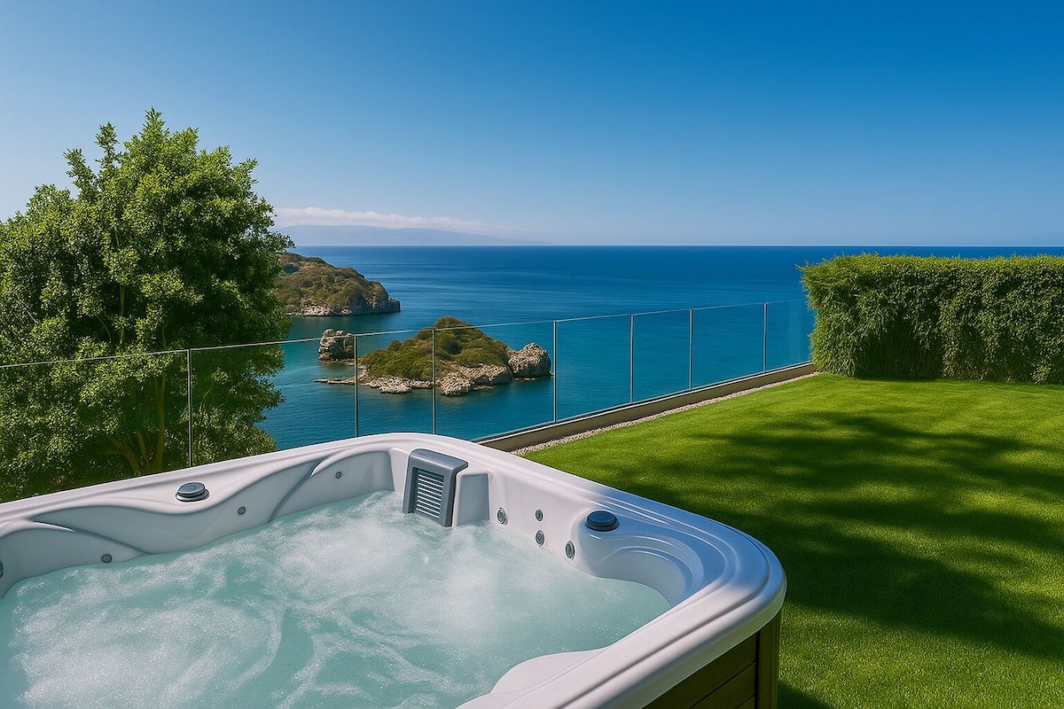 Panoramic Apartment, Hot Tub, Sea View | Teres/patio