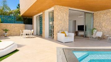 Exclusive Apartment, Private Pool, Sea View | Terrace/patio