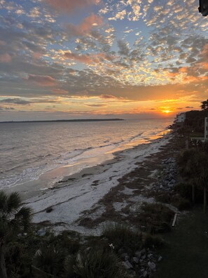 On the beach, sun-loungers, beach towels - Newly Renovated Oceanfront Condo • Right on the Beach • Beachfront • Great Views (Saint Simons Island)
