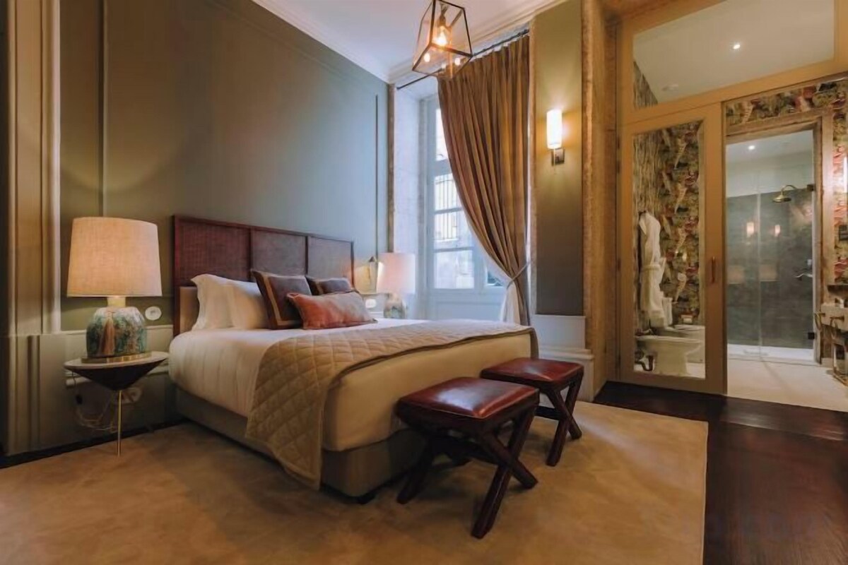 Premium bedding, memory foam beds, blackout drapes, soundproofing
