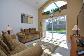 Villa, 4 Bedrooms | Living area - Emerald Island Resort - 8524 Palm Harbour Drive (Kissimmee)
