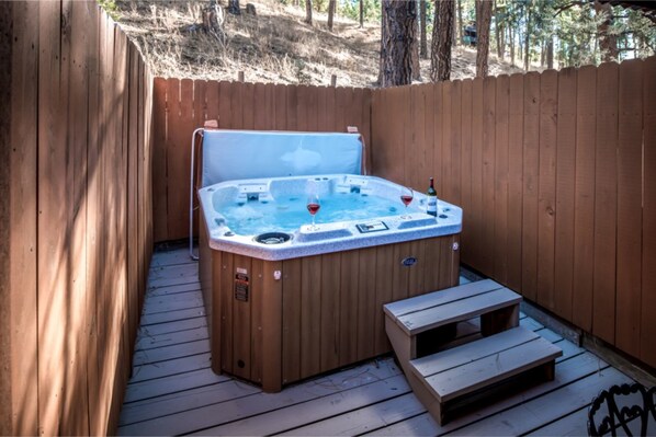 Cabin, 2 Bedrooms | Outdoor spa tub - Ruidoso - 100 Hull Rd. #2 (Ruidoso)
