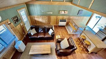 Flat-screen TV, video games, DVD player, books