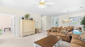 TV, DVD player, stereo