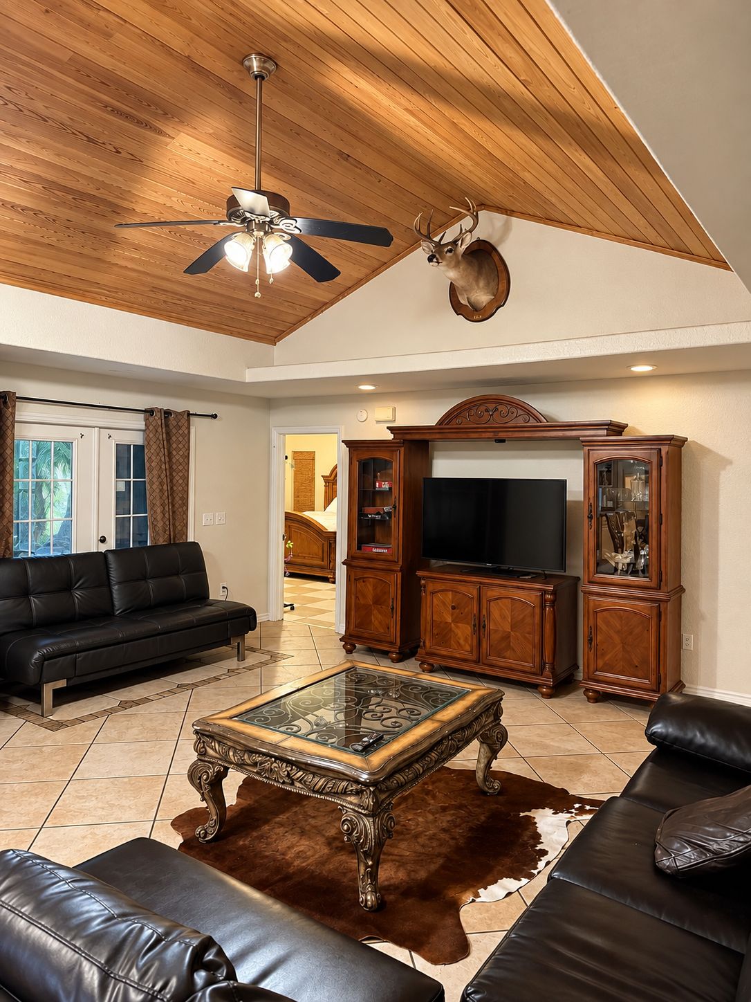 Smart TV, fireplace, video games, foosball
