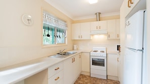 Fridge, oven, stovetop, toaster