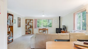 Fireplace, DVD player