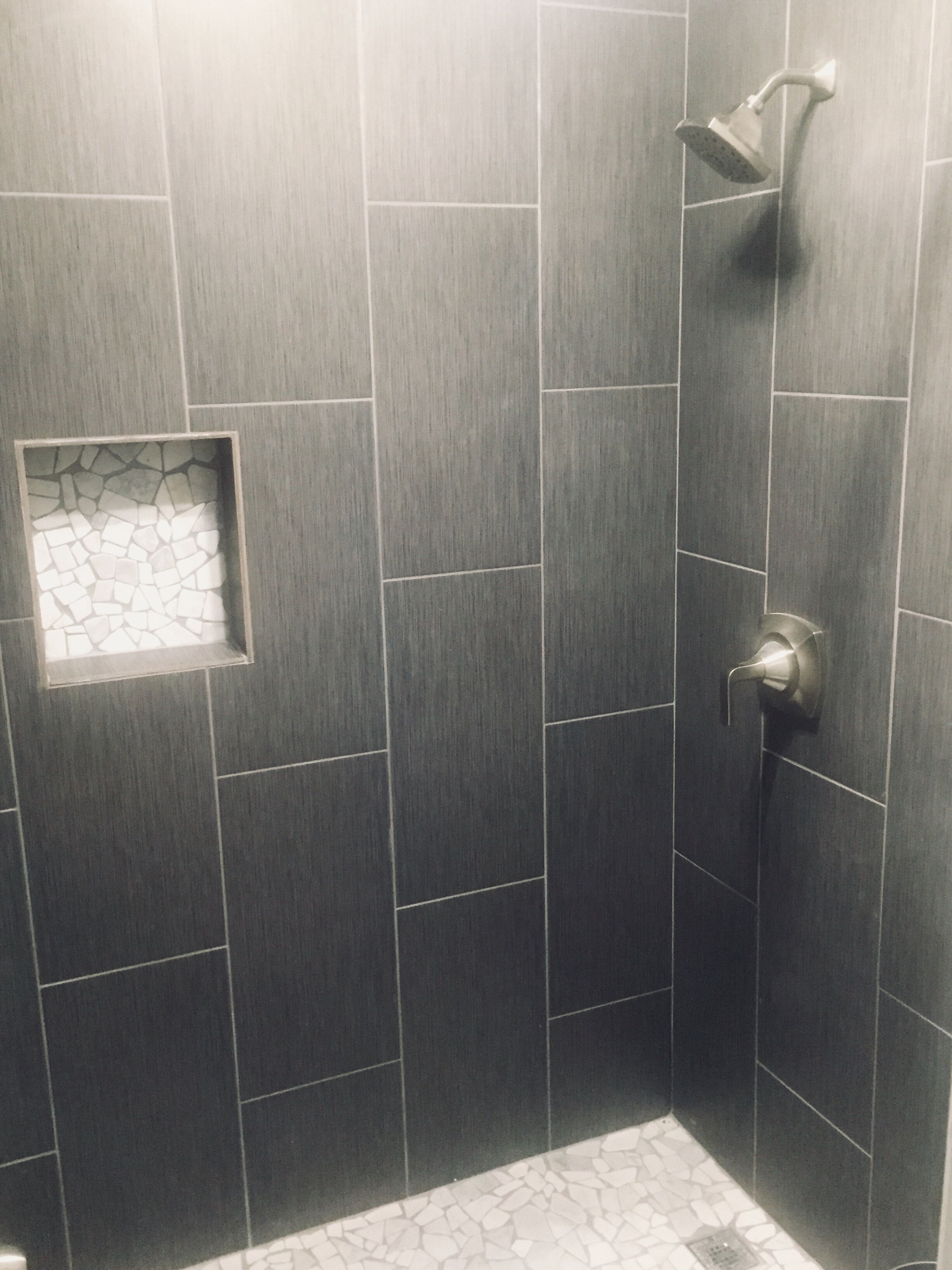 Combined shower/tub, hair dryer, towels, soap