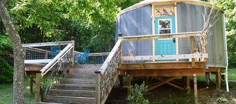 Unique and Charming BlueBird Yurt at Feathered Fox Farm