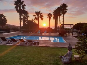 Outdoor pool, a heated pool