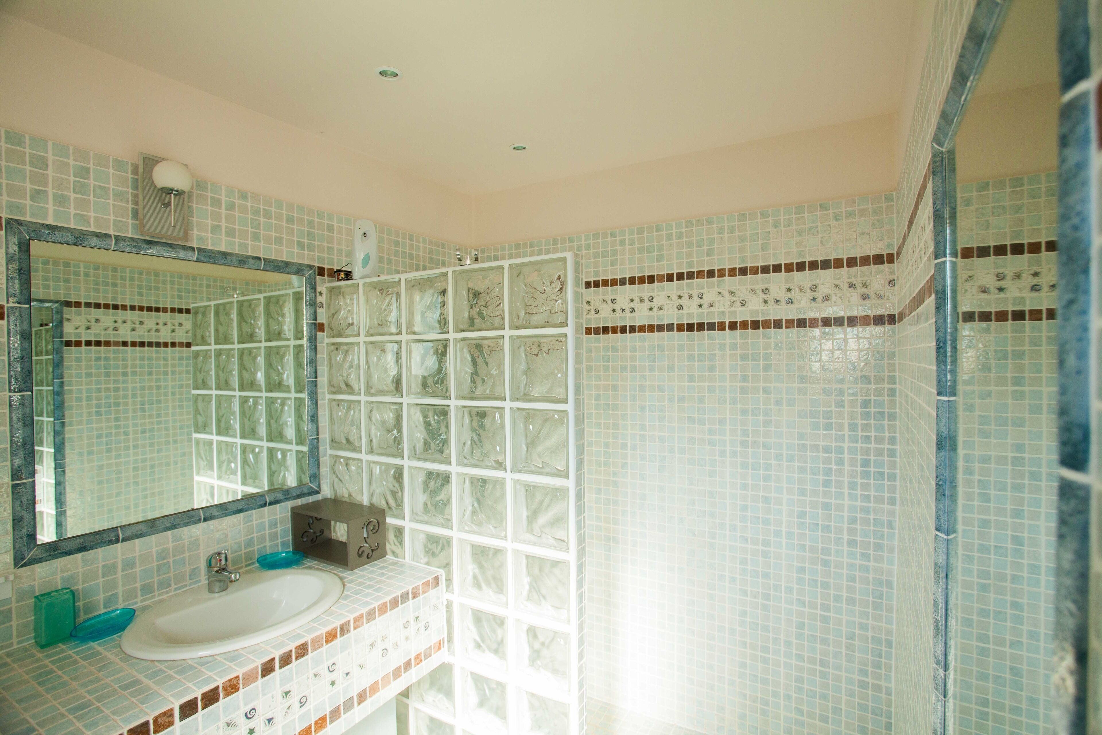 Baignoire, sèche-cheveux, serviettes fournies, savon