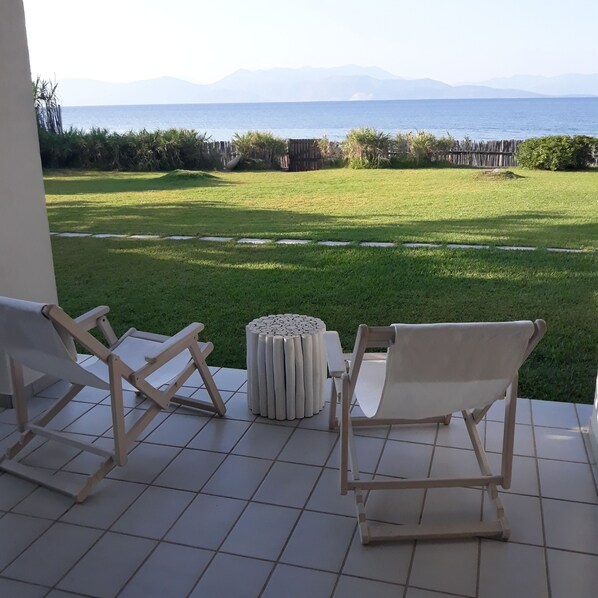 Terrace/patio -  Our small seafront paradise !!! (Akrata)