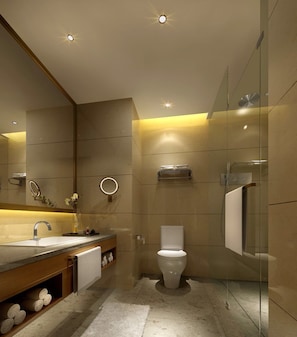 Comfort Twin Room | Bathroom | Shower, rainfall showerhead, free toiletries, hair dryer - SHENZHEN MILTON BONTIQUE HOTEL (Shenzhen)