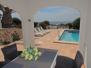 Outdoor pool - House with direct sea view, close to the beach and marina (Cap d'Artrutx)