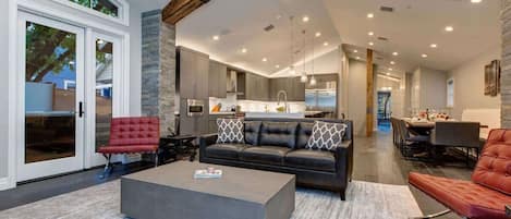TV, fireplace, offices