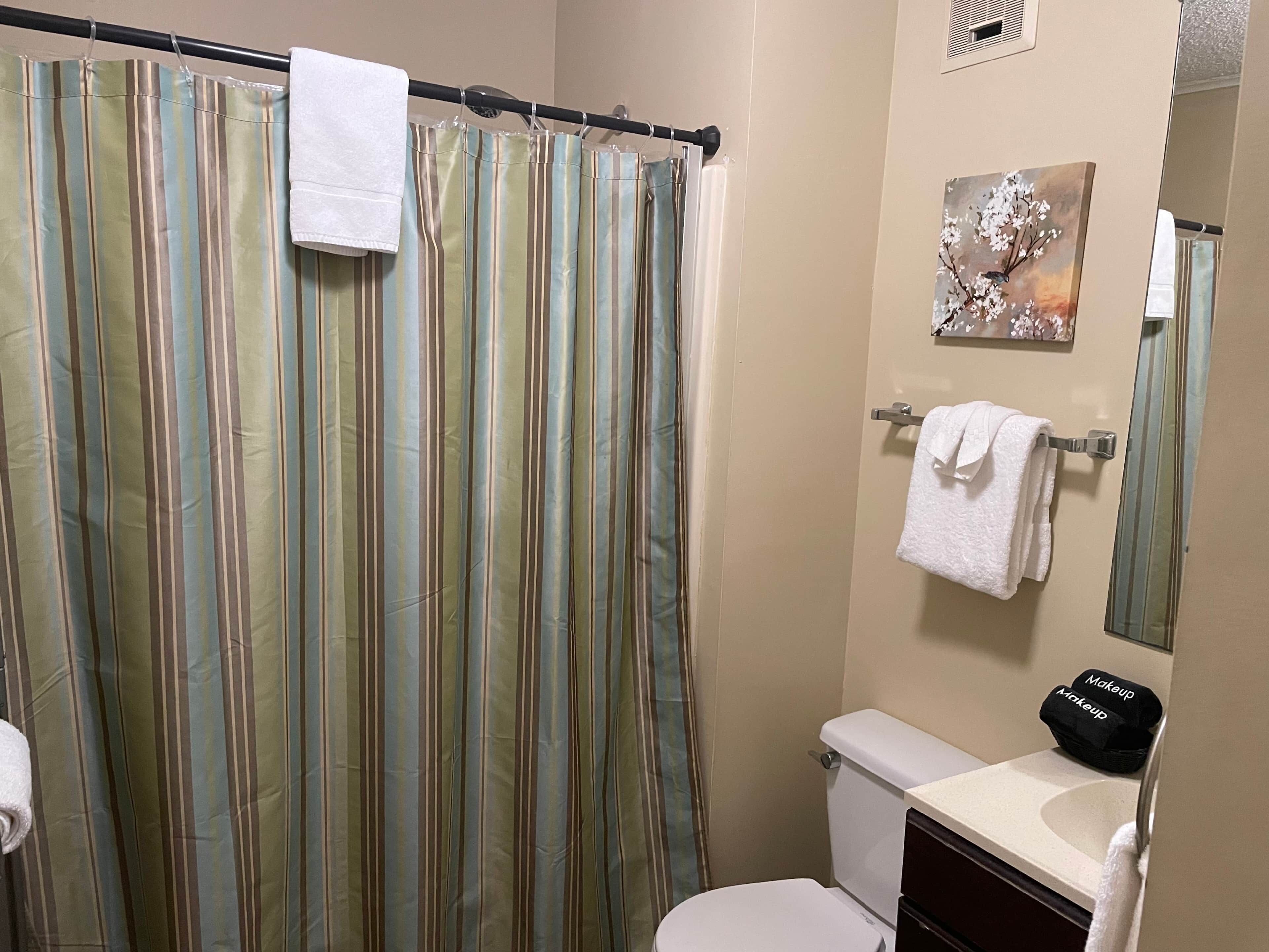 Hair dryer, towels