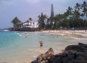 Sun-loungers, beach towels