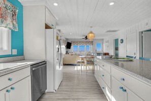 Fridge, oven, dishwasher, coffee/tea maker