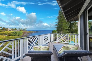 Terrace/patio - Hale Honu - 5 Star Oceanfront Home Overlooking Turtle Cove! (Koloa)