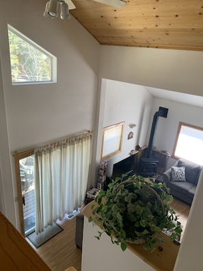 Smart-TV, Kamin, DVD-Player, Bücher