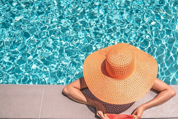 Piscine extérieure, piscine chauffée