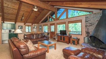 TV, fireplace, video games