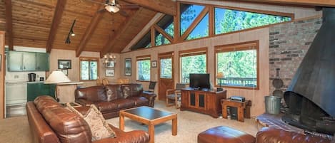 TV, fireplace, video games