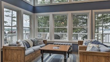 Smart TV, DVD player, books, video library