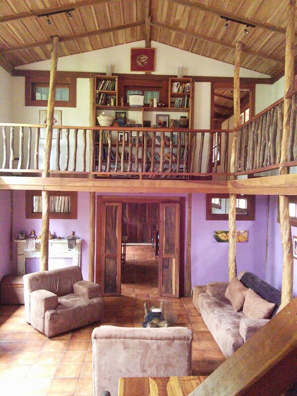 Smart TV, DVD player, books, video library