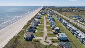 On the beach, sun-loungers, beach towels