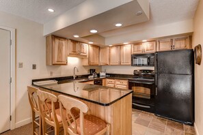 Fridge, microwave, oven, stovetop - Views in heart of Vail Lionshead Village | W306 (Vail)