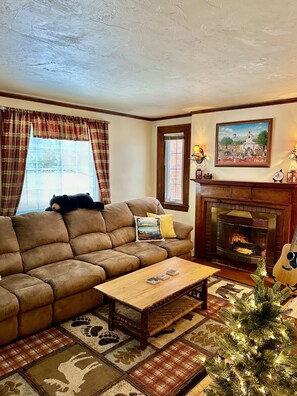 Älytelevisio, takka, Netflix, kirjoja