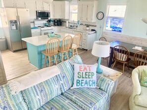 TV, DVD player, books, video library - ★ ★ ★ ★ ★"Extremely clean + such a great location.” ★ ★ ★ ★ ★ (Nags Head)