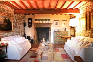 Televisión, chimenea